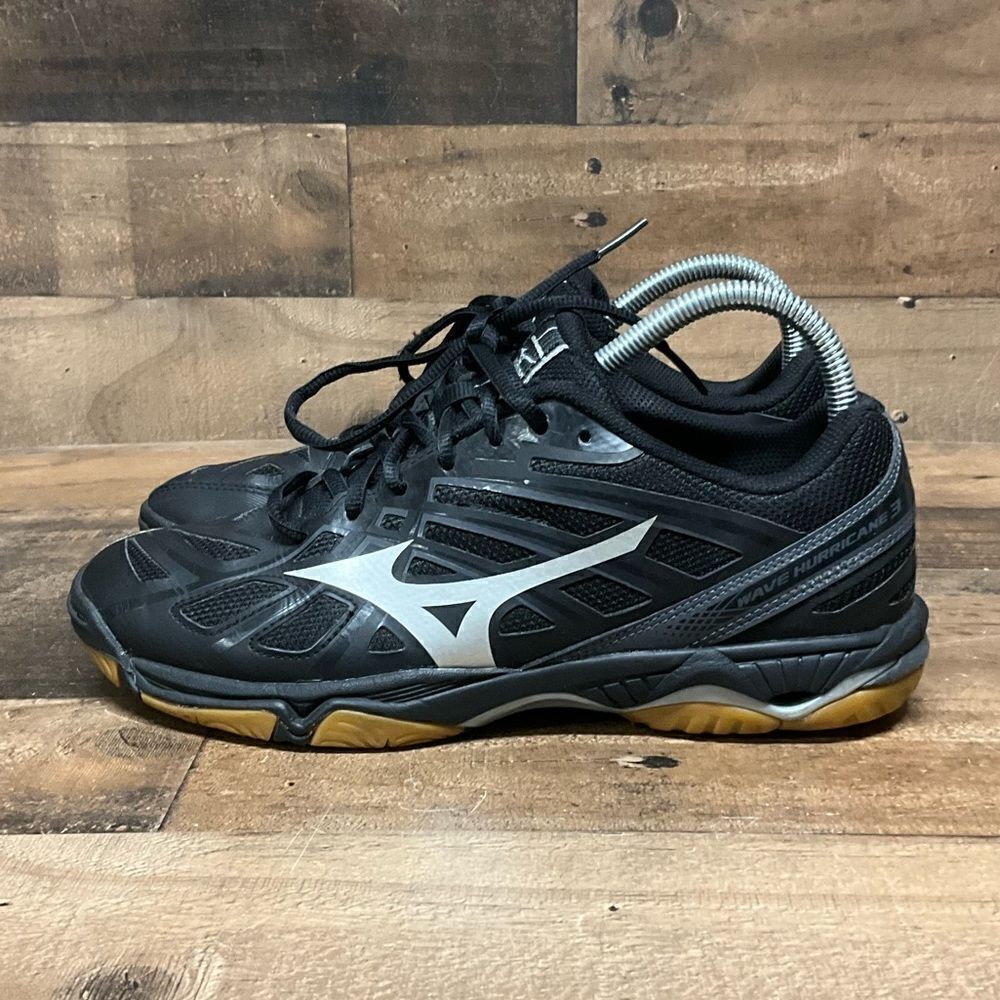 Mizuno Black Silver Indoor Court Athletic Shoes